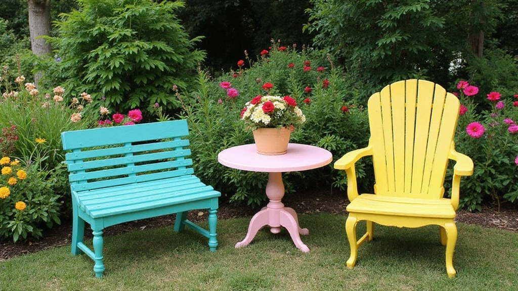 15 Ideas para Usar Muebles Viejos Pintados en Tu Jardín (¡Tu Espacio al Aire Libre Brillará!)